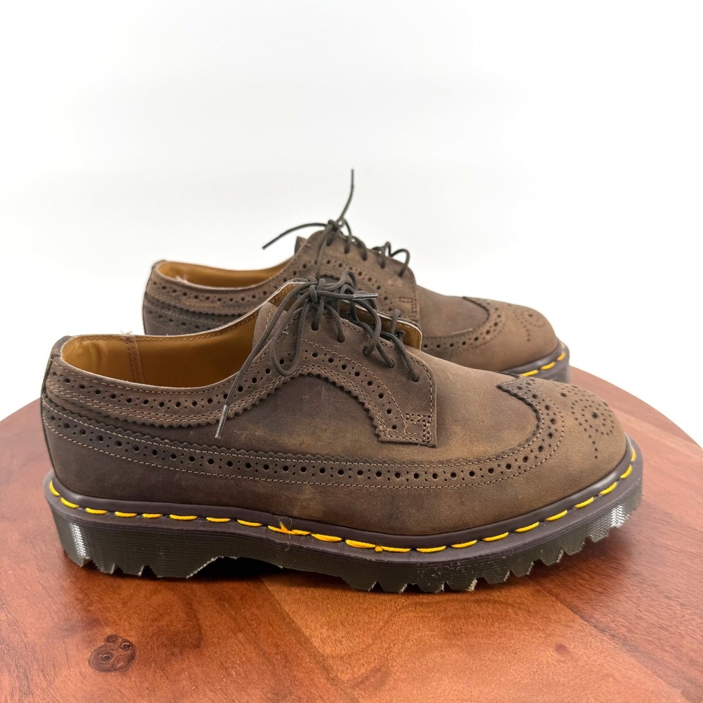 Dr. Martens 3989 Wingtip Brogue Brown Leather Vintage Made in England Shoes UK 7